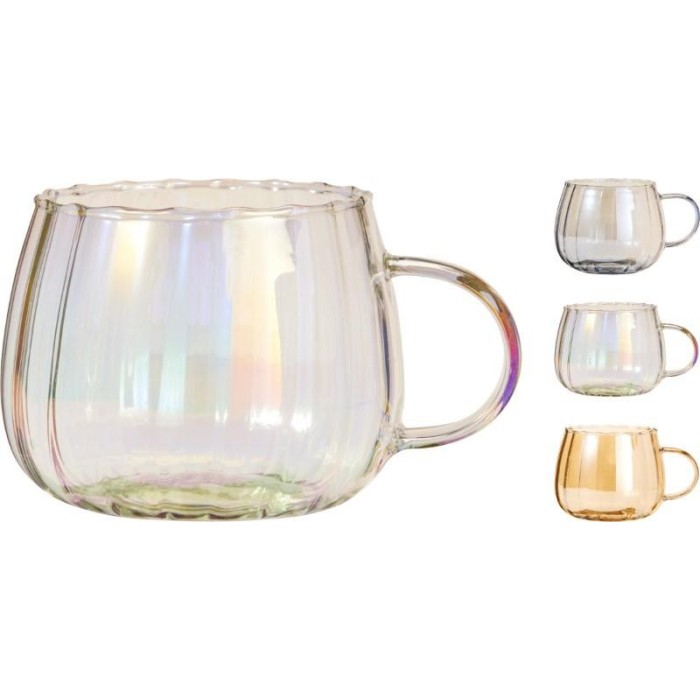 TAZZA VETRO CANGIANTE H.10 3 ASSORTITI